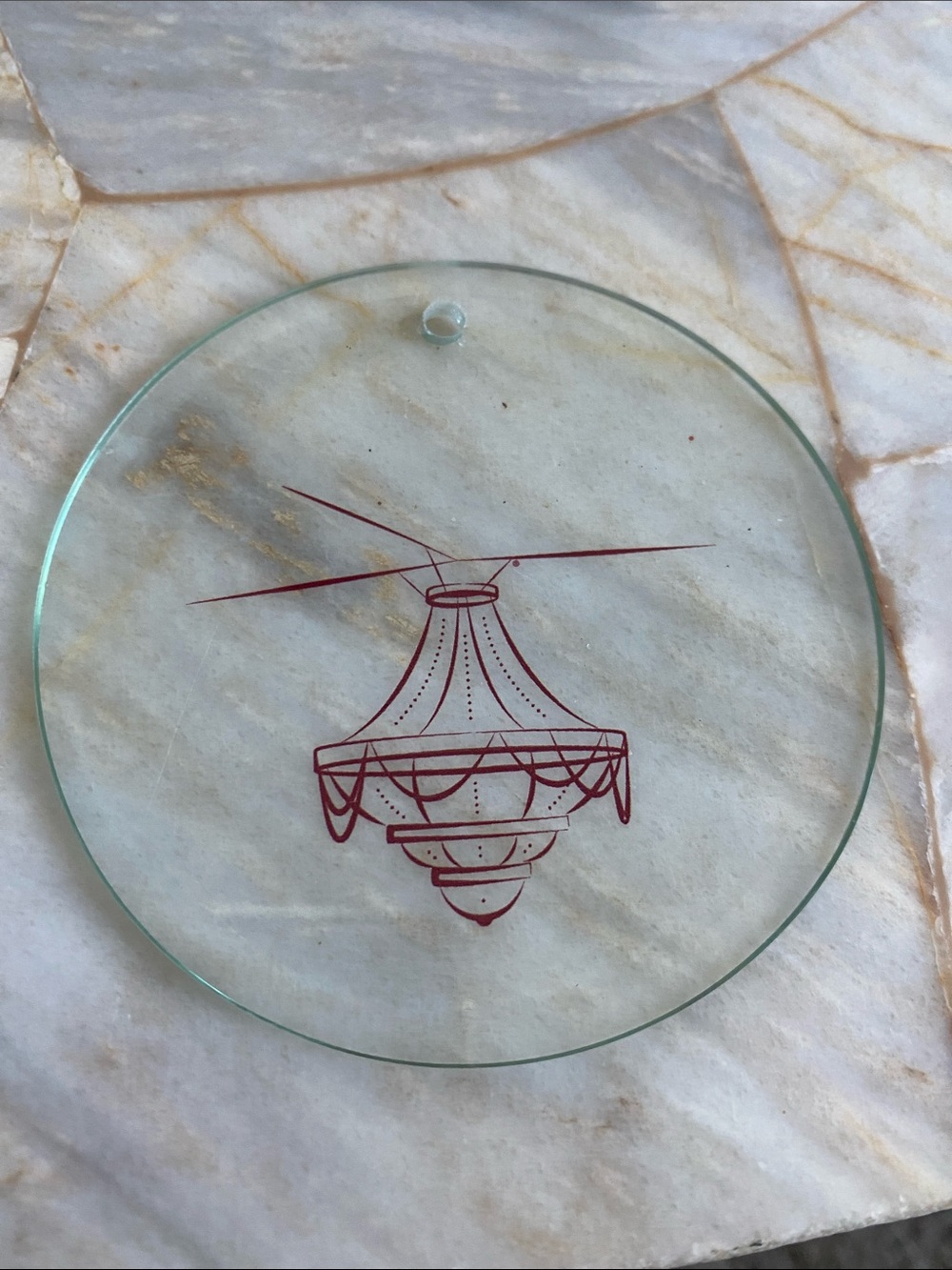 Glass‎ Chandelier Wall Art - Red Illustration